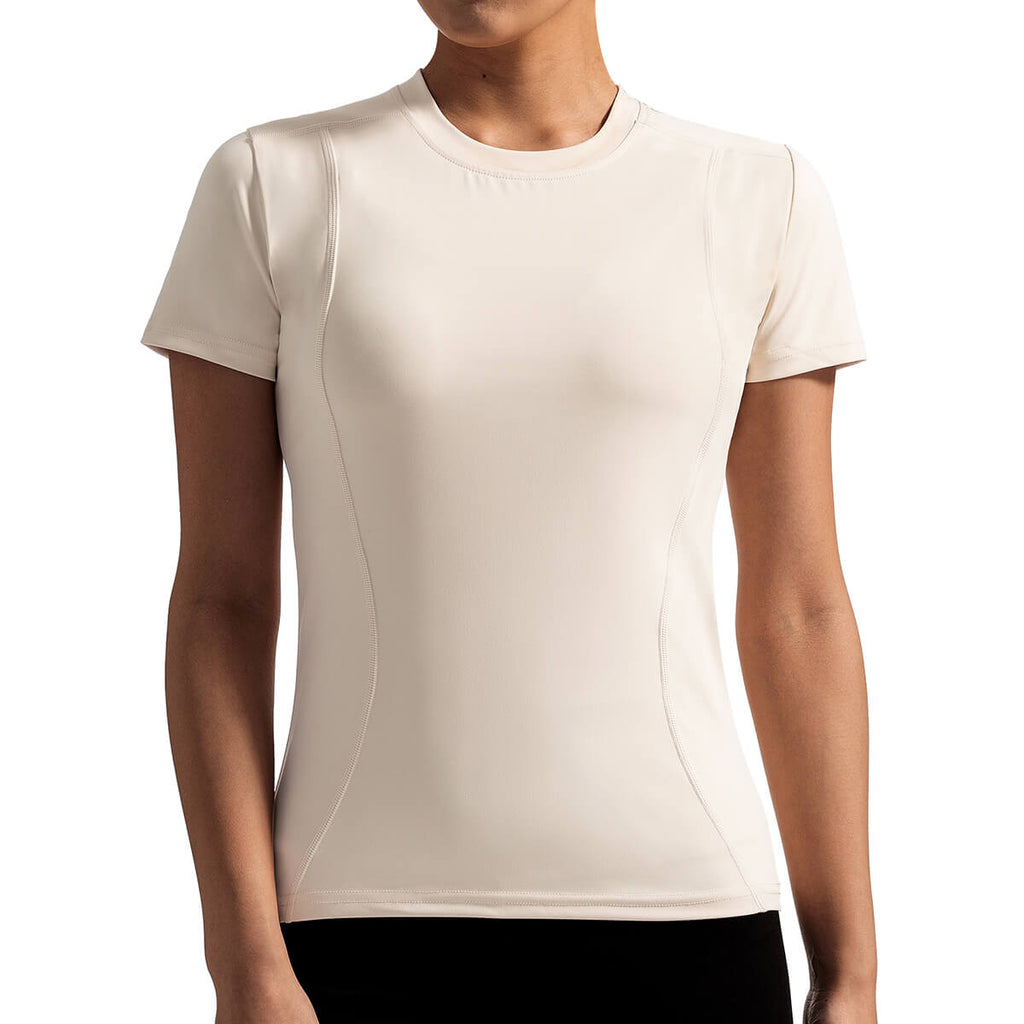 Custom High-Stretch Yoga Tee with Classic  Crew Neck