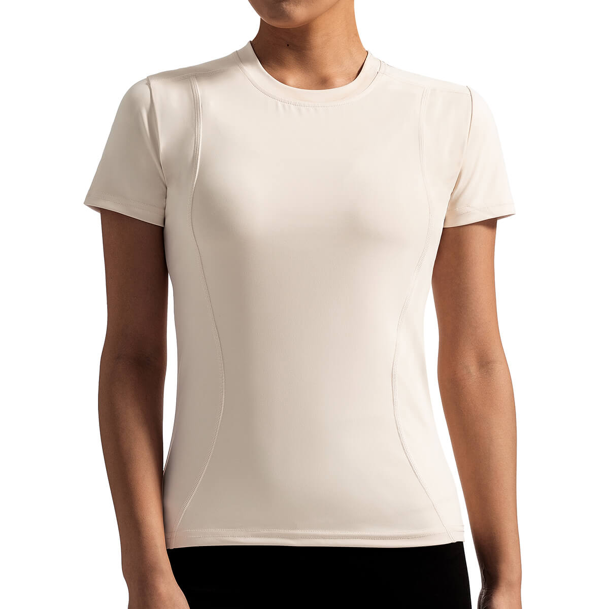 Custom High-Stretch Yoga Tee with Classic  Crew Neck