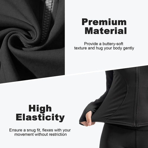 Custom Ultra-Soft Full-Zip Yoga Jacket with Thumb Holes