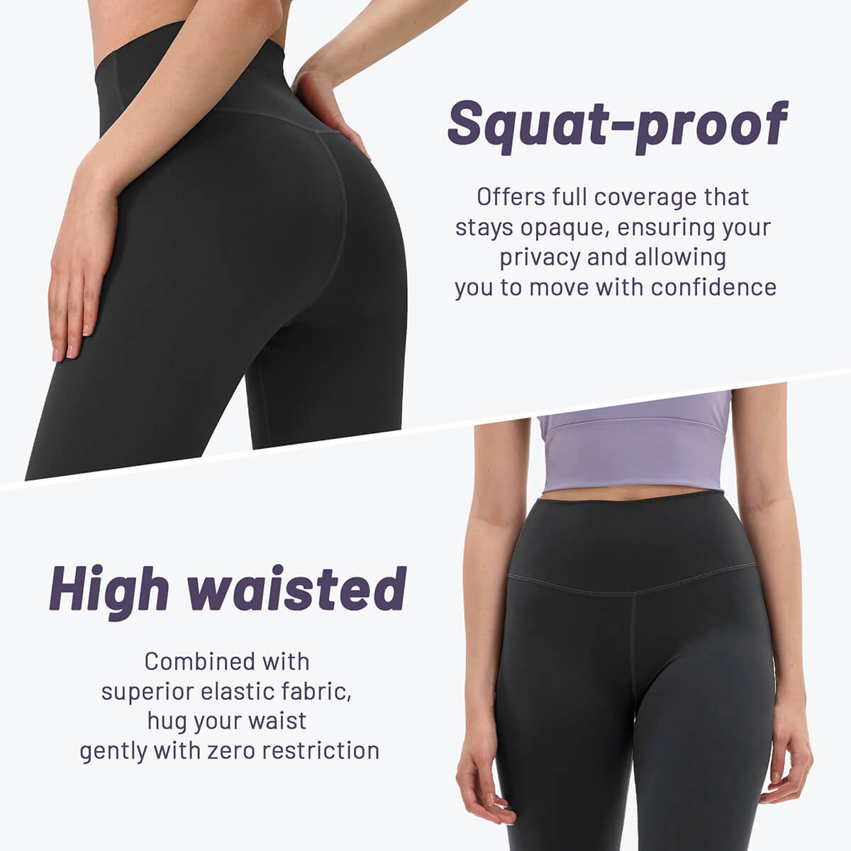 Custom High-Waisted 7/8 Leggings - CloudStretch™ Fabric (25" Inseam) -  Squat-Proof Leggings