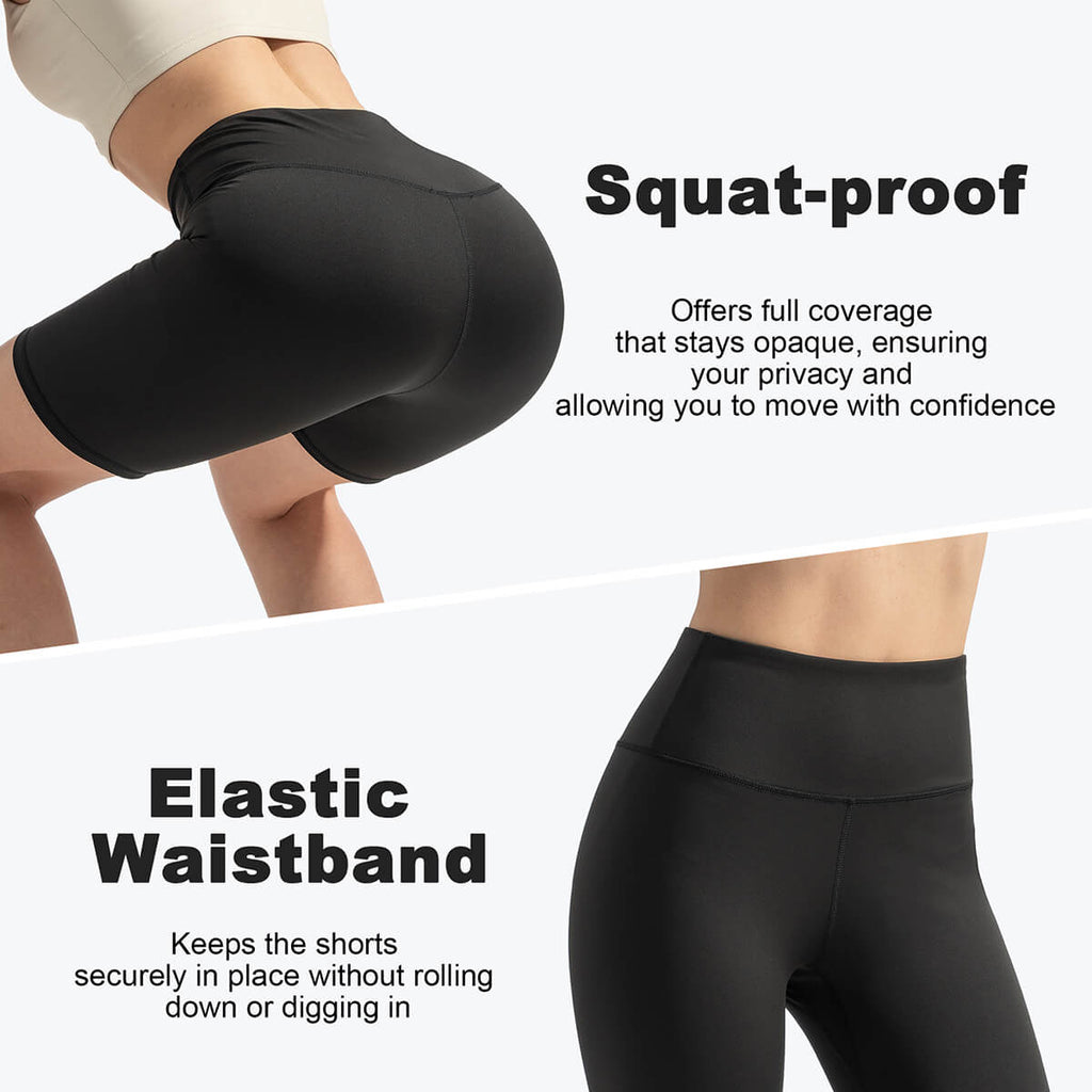 Custom High Waisted Yoga Shorts - Squat Proof & Ultra Soft Workout Shorts