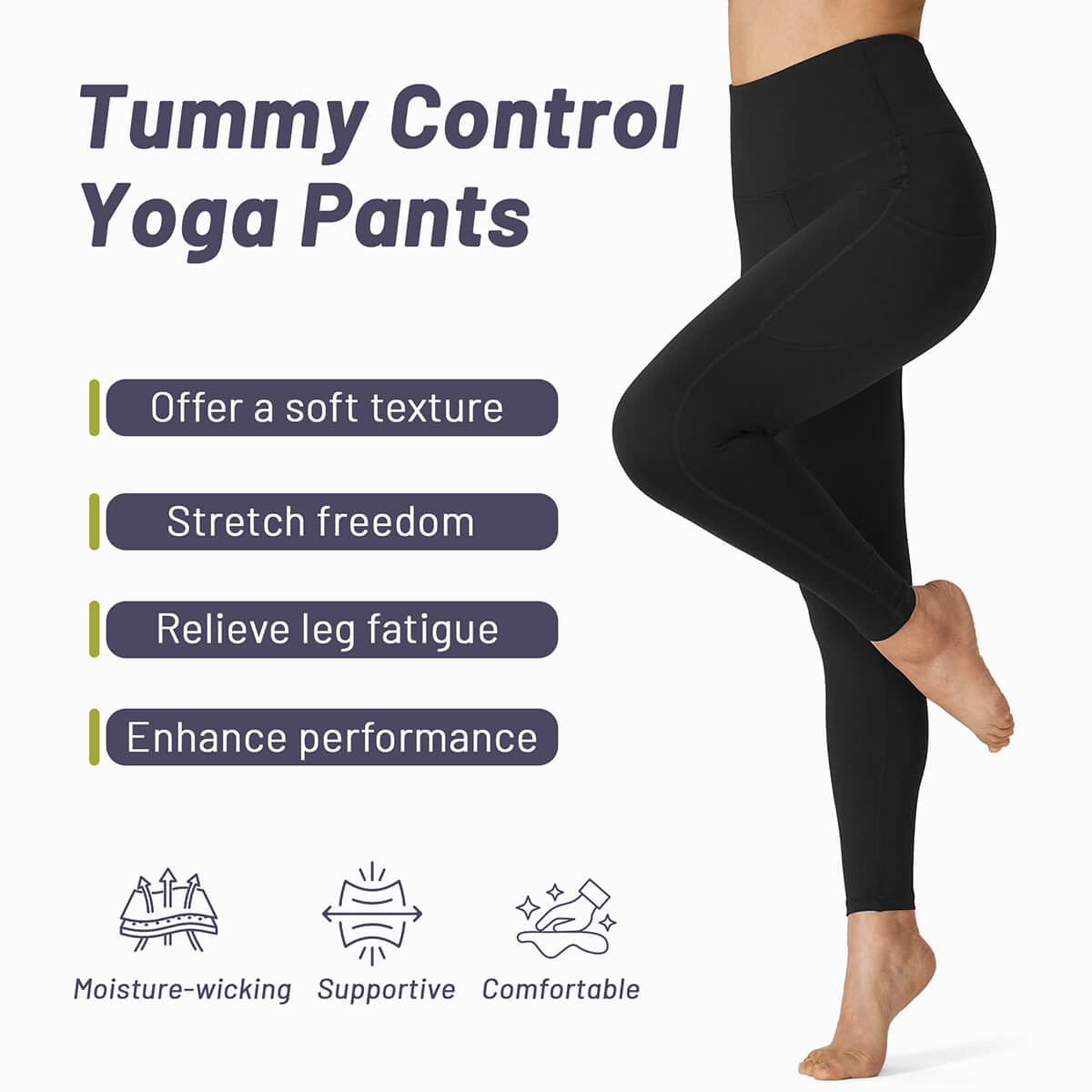 Custom High-Waisted Athletic Leggings - High Intensity Fabric - Tummy Control Squat-Proof Leggings