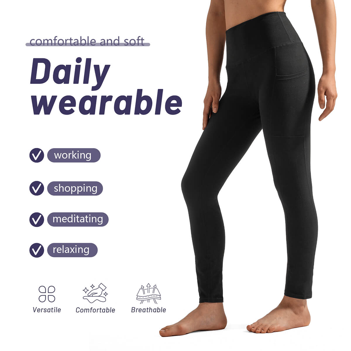 Custom High-Waisted Yoga Pants – Ultra Soft, Gentle Stretch for All-Day Comfort
