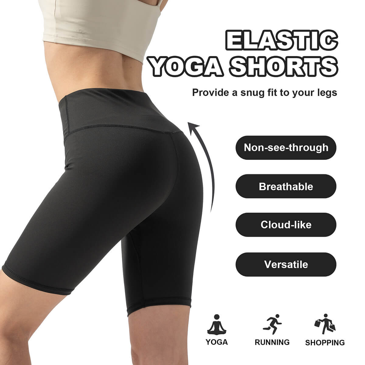 Custom High Waisted Yoga Shorts - Squat Proof & Ultra Soft Workout Shorts