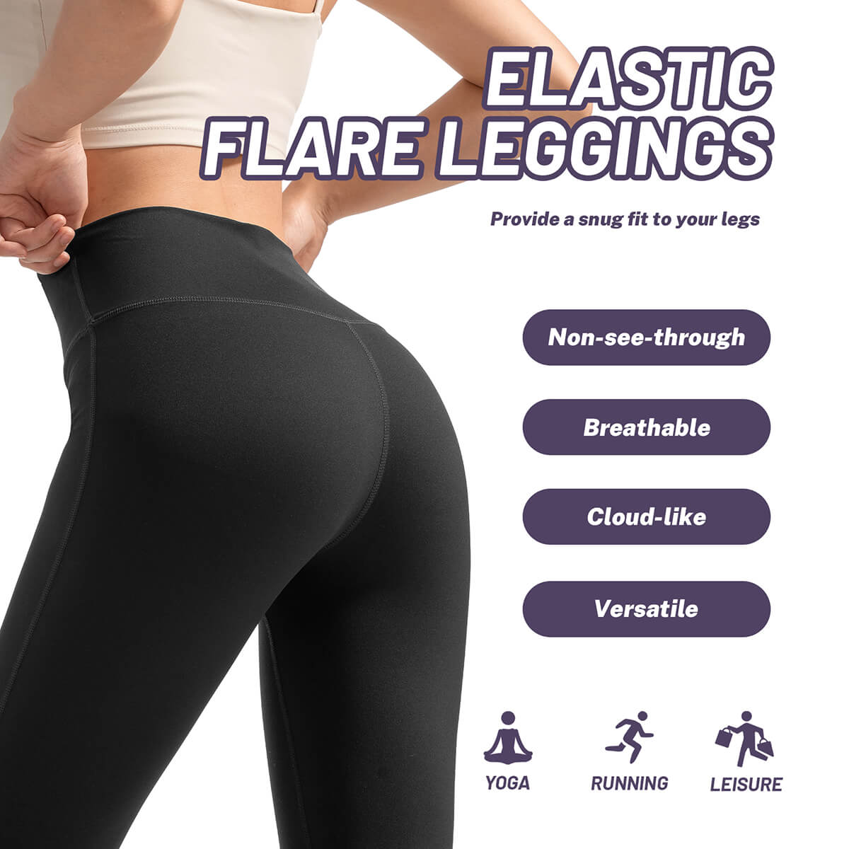 Custom High-Waisted  Flare Yoga Pants - CloudStretch™ Fabric -  Squat-Proof Leggings