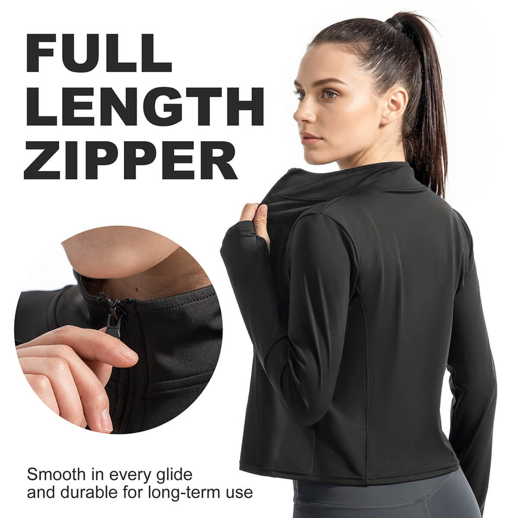 Custom Ultra-Soft Full-Zip Yoga Jacket with Thumb Holes