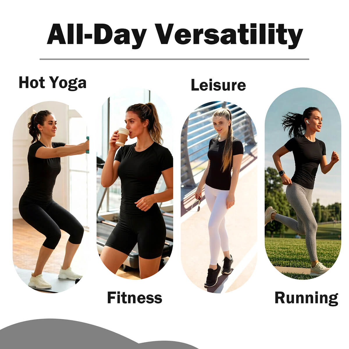 Custom High-Stretch Yoga Tee with Classic  Crew Neck