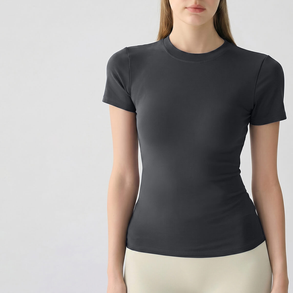 Women's Slim Fit Short Sleeve Athletic Tee for Yoga & Pilates