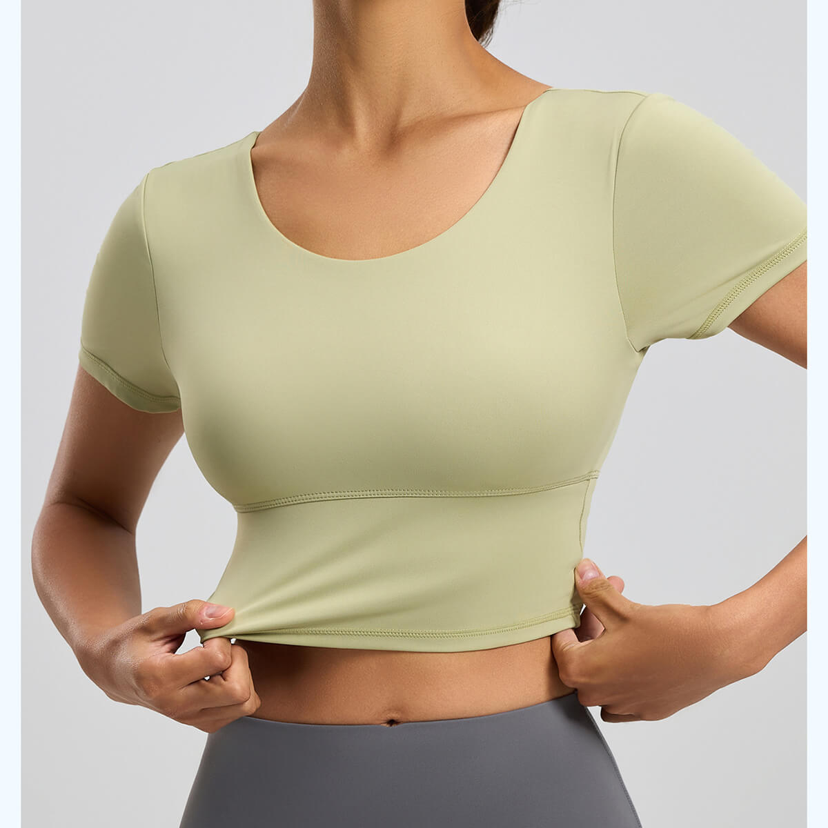 Women's Buttery Soft Criss Cross Back Yoga Top | Padded Workout Crop Tee