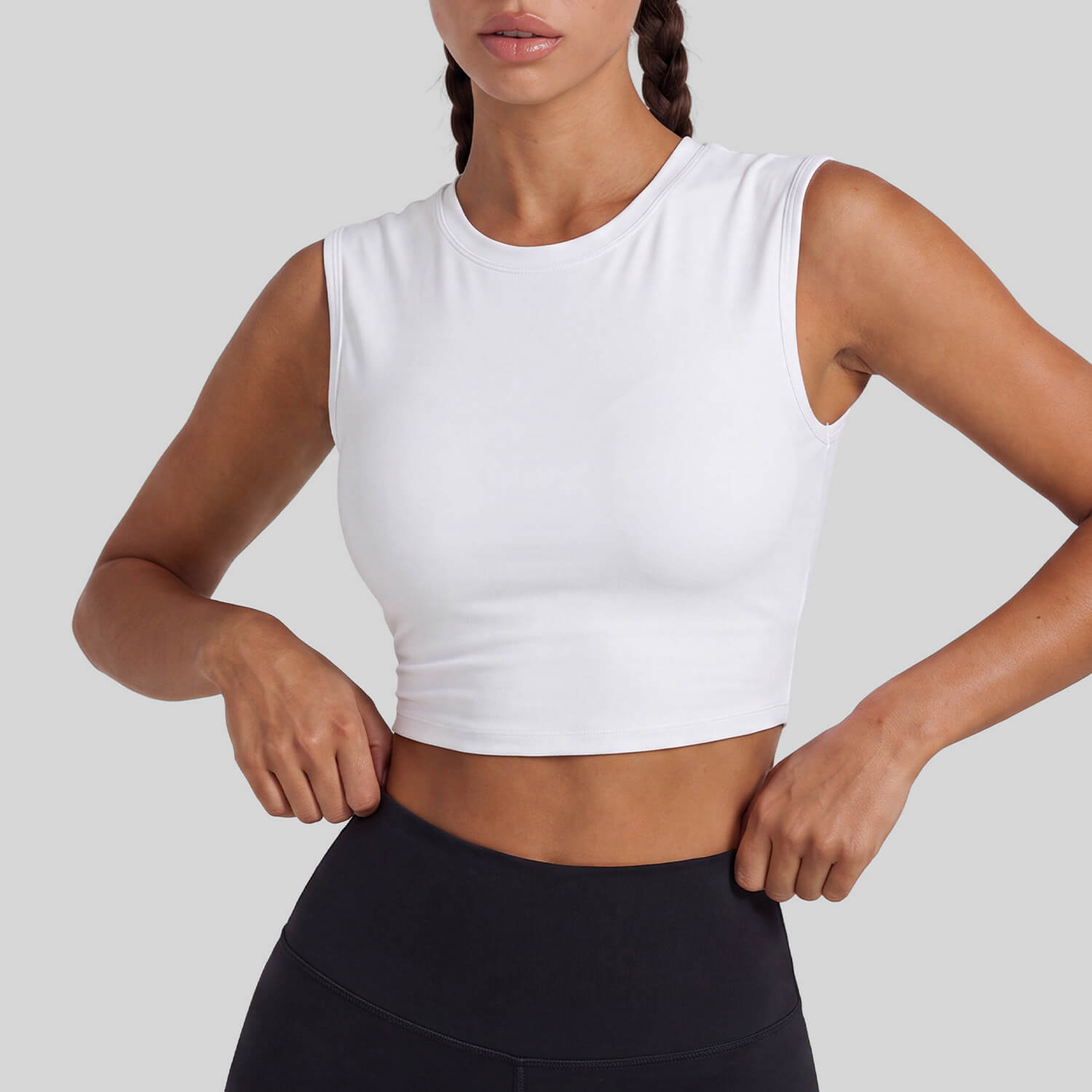 Women's Crossover Open Back Yoga Crop Top - Vibrant Pink Workout Tank