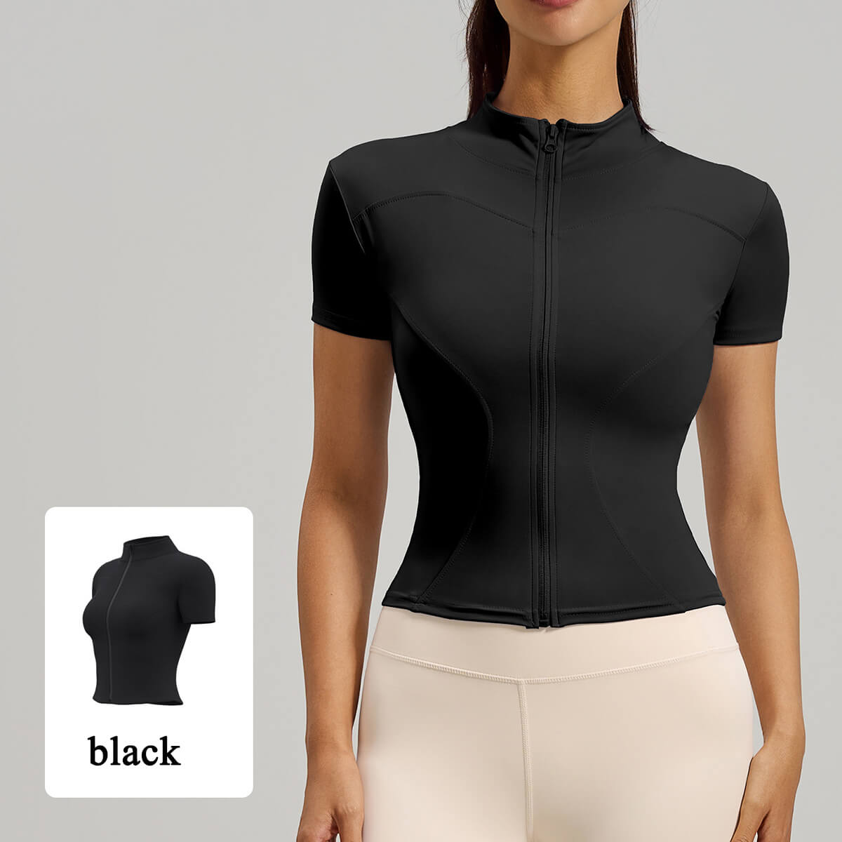 Custom Women's High-Stretch Yoga Short Sleeve Jacket