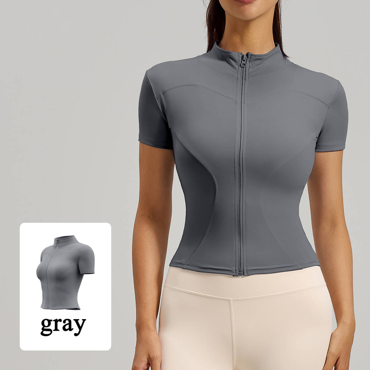 Custom Women's High-Stretch Yoga Short Sleeve Jacket