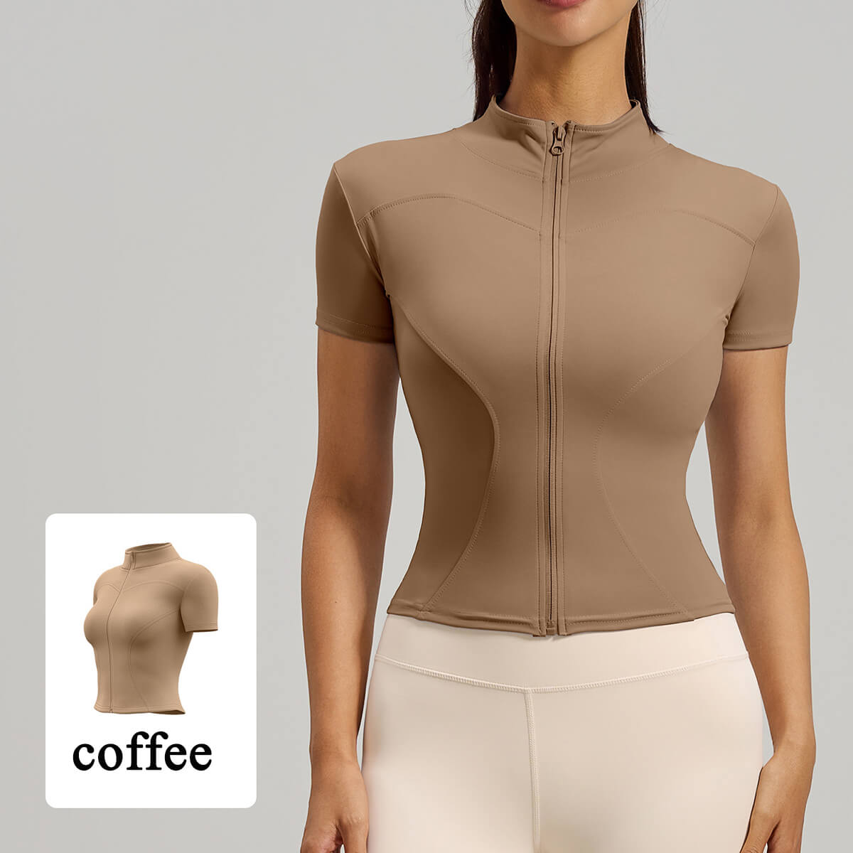 Custom Women's High-Stretch Yoga Short Sleeve Jacket