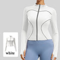 Custom Women's Reflective Slim Fit Night Running Jacket with Stand Collar