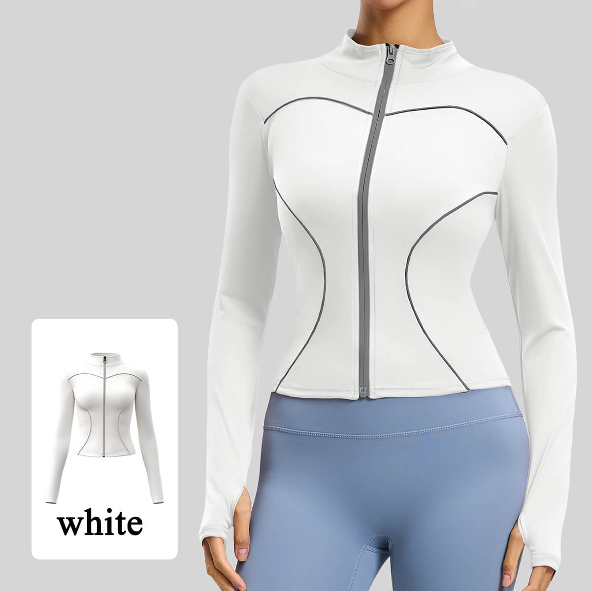 Custom Women's Reflective Slim Fit Night Running Jacket with Stand Collar