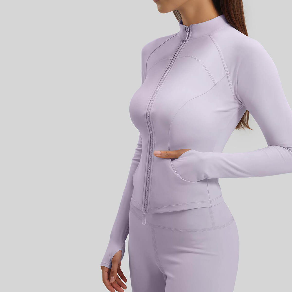 Custom Women's Side Pocket Yoga Jacket for Running, fitness and Outdoor