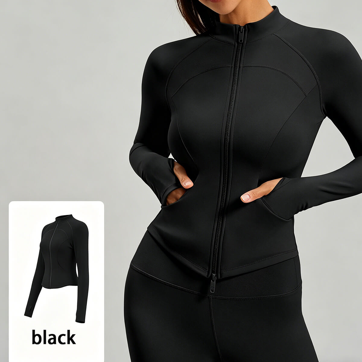 Custom Women's Side Pocket Yoga Jacket for Running, fitness and Outdoor