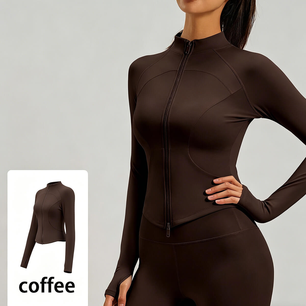 Custom Women's Side Pocket Yoga Jacket for Running, fitness and Outdoor