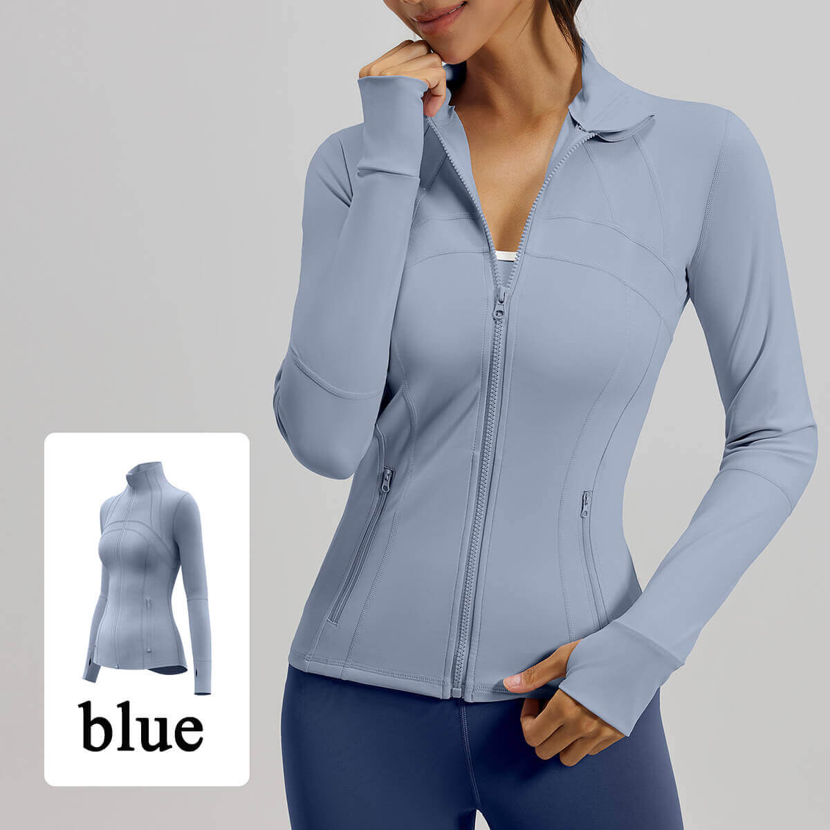Women's Slim Fit Full Zip Yoga Jacket | Slimming Athletic Workout Top with Pockets