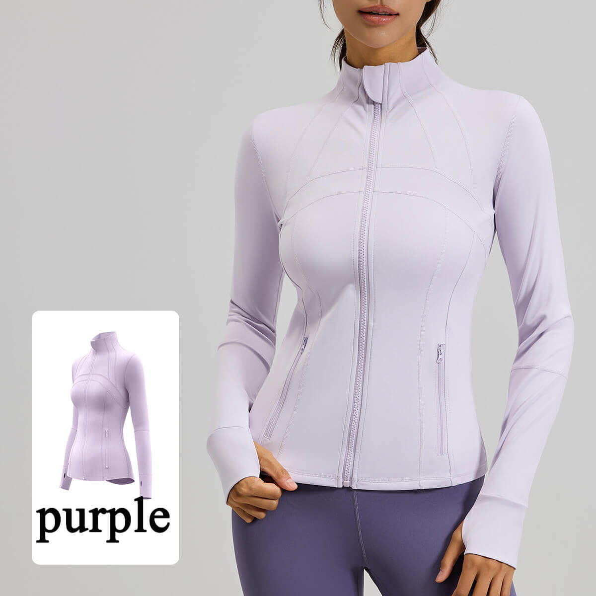 Women's Slim Fit Full Zip Yoga Jacket | Slimming Athletic Workout Top with Pockets