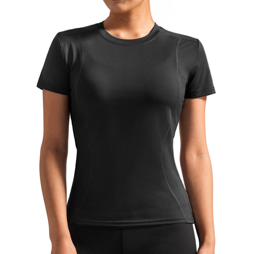 Black short-sleeve crew neck athletic t-shirt for women - Hipuroga