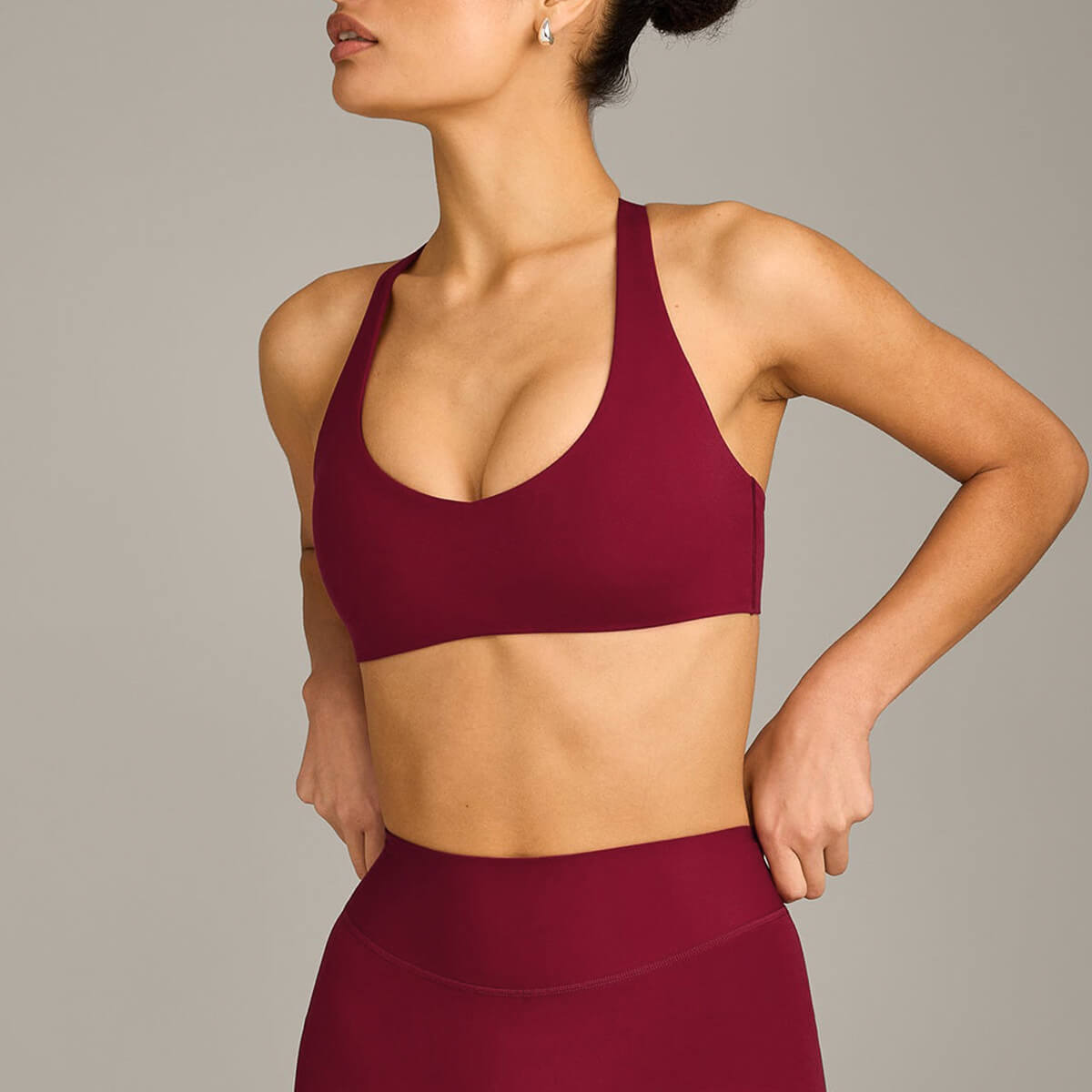 burgundy-wine-red-racerback-sports-bra
