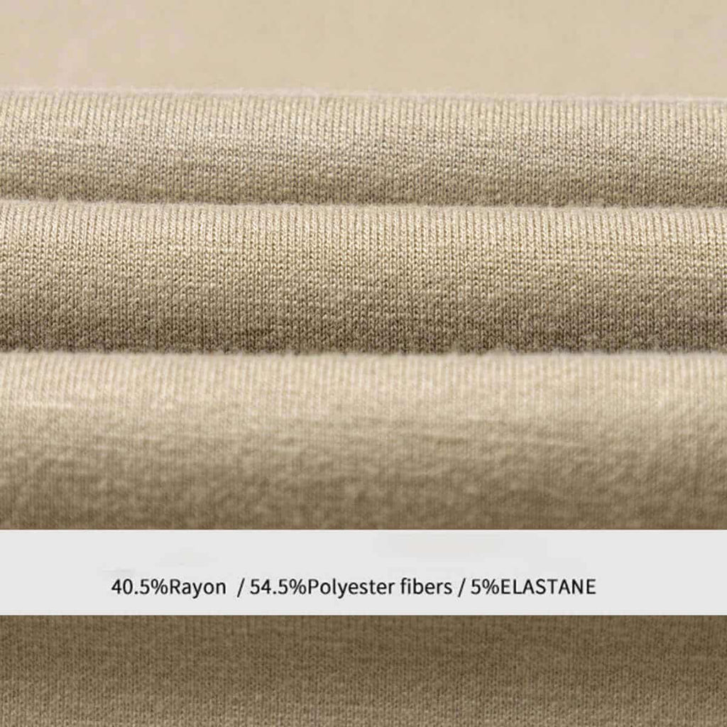 Close-up of the soft rayon blend fabric texture for the cargo sweatsuit, highlighting the premium material and stitching.