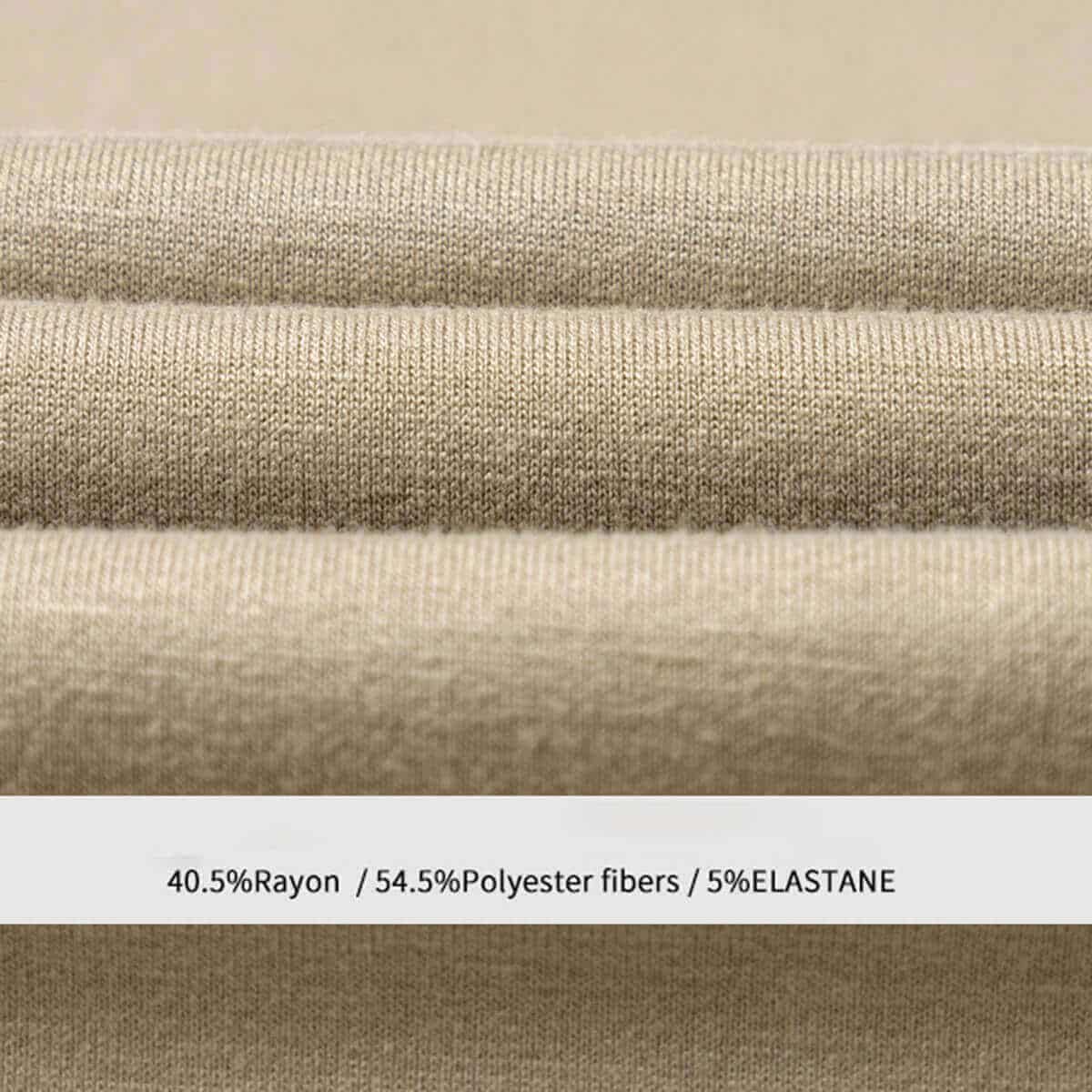 Close-up of the soft rayon blend fabric texture for the cargo sweatsuit, highlighting the premium material and stitching.