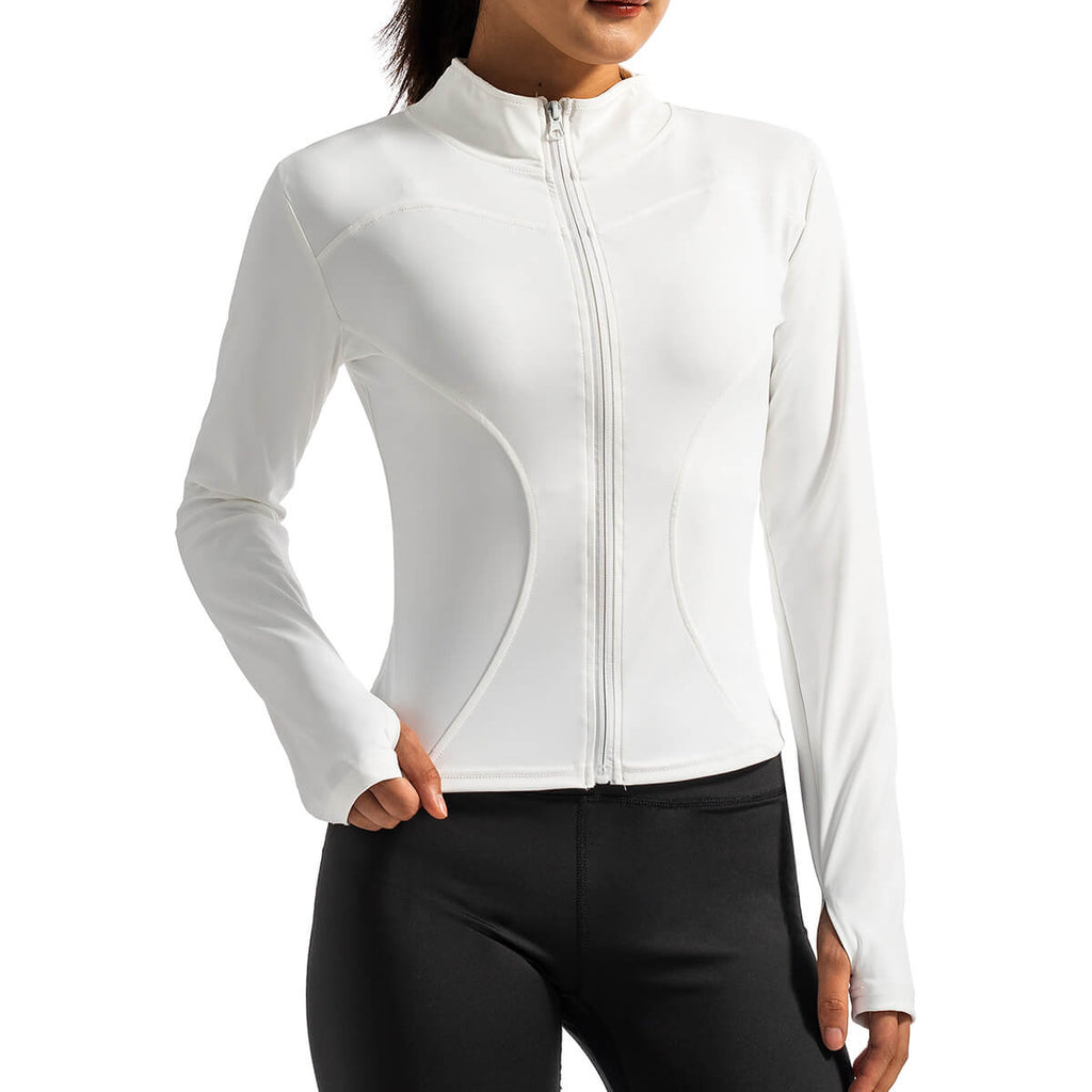 Custom Ultra-Soft Full-Zip Yoga Jacket with Thumb Holes